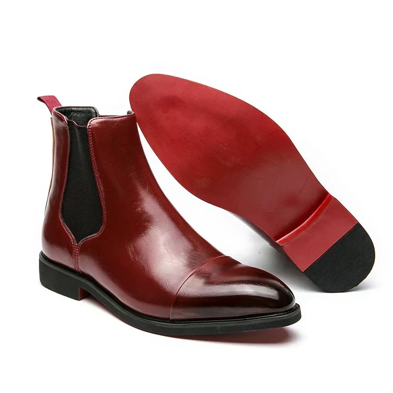 Botines de piel plena flor