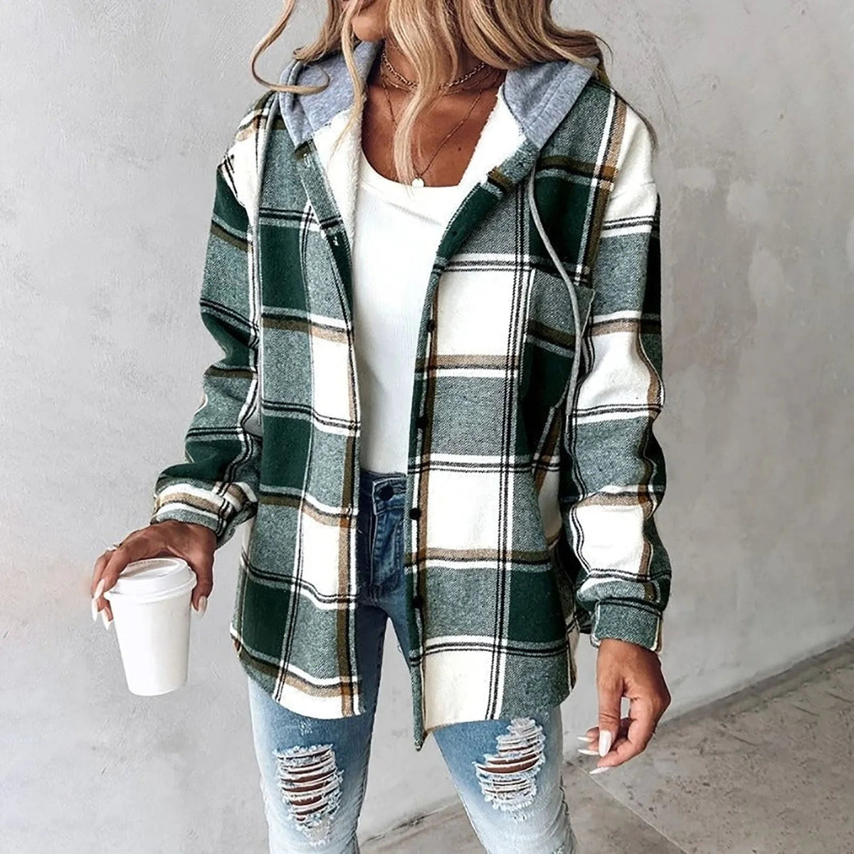 Camisa larga con capucha y forro «Élise»