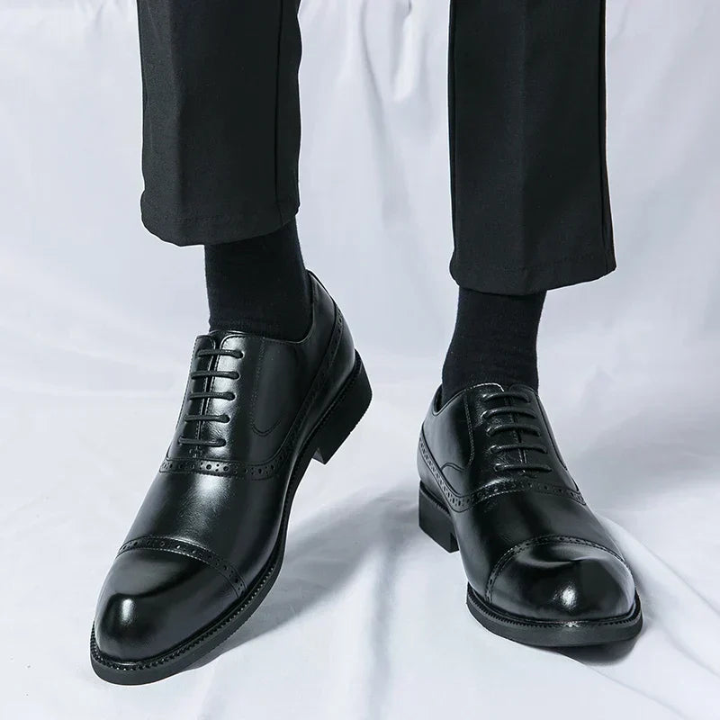 Zapatos de piel plena flor