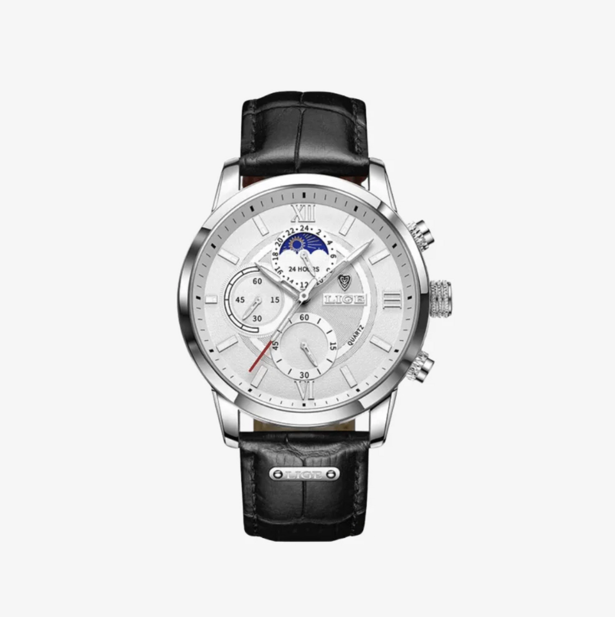 Reloj clásico con correa de piel