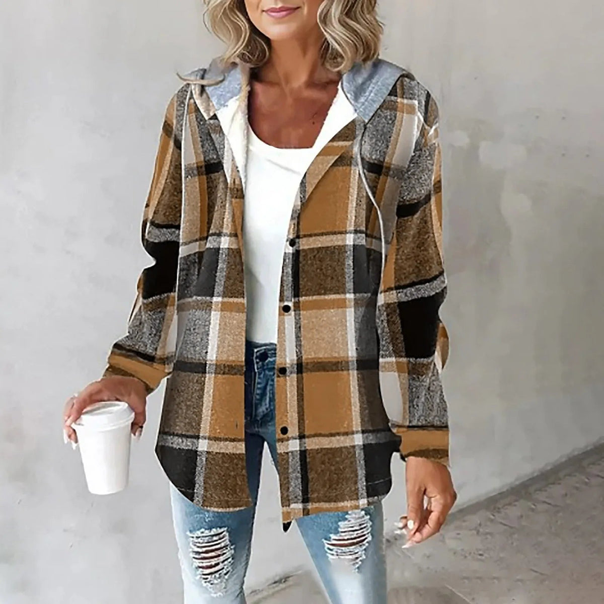 Camisa larga con capucha y forro «Élise»