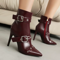 Botas de tacón de aguja con doble hebilla