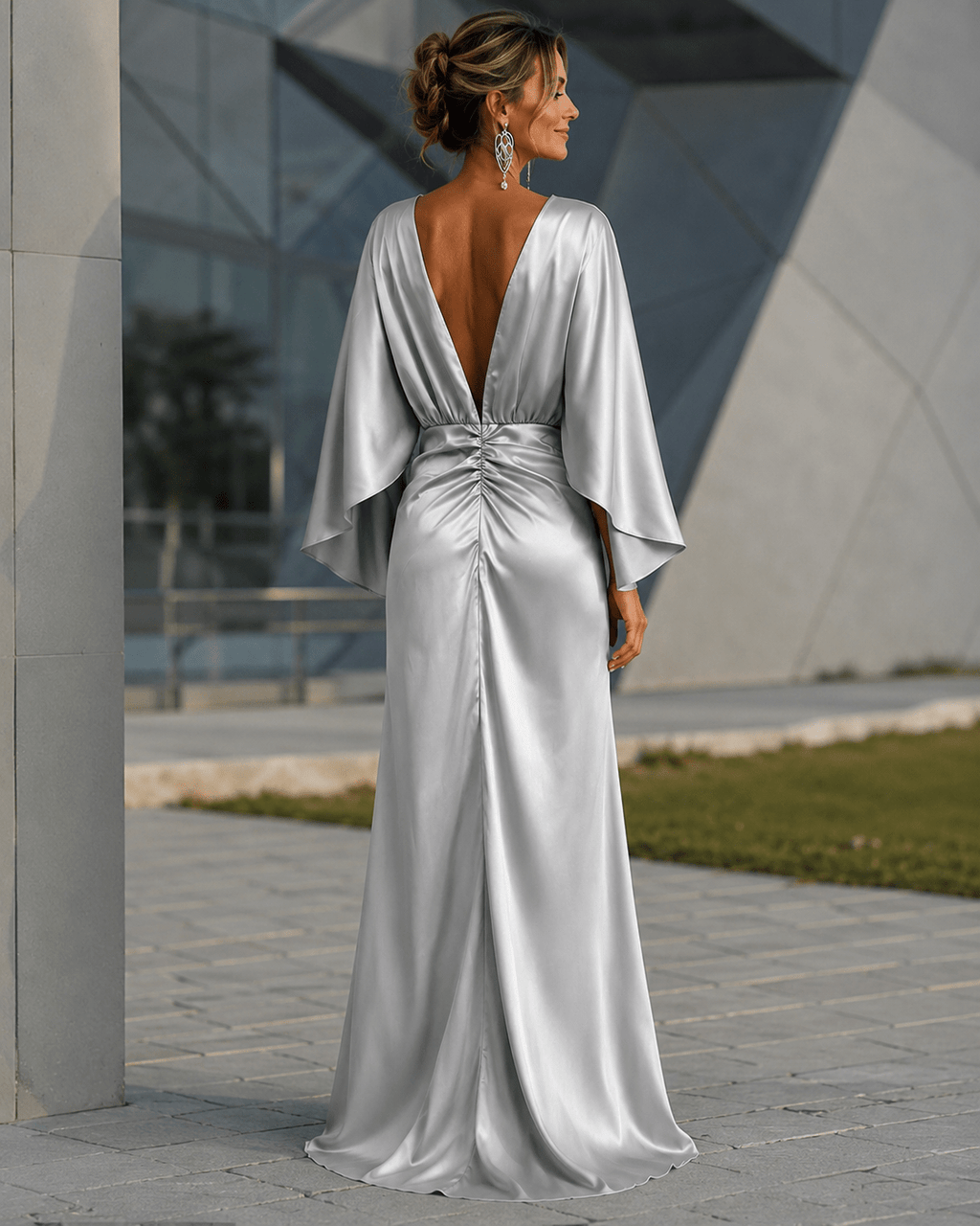 Vestido Éclat largo satinado de invitada