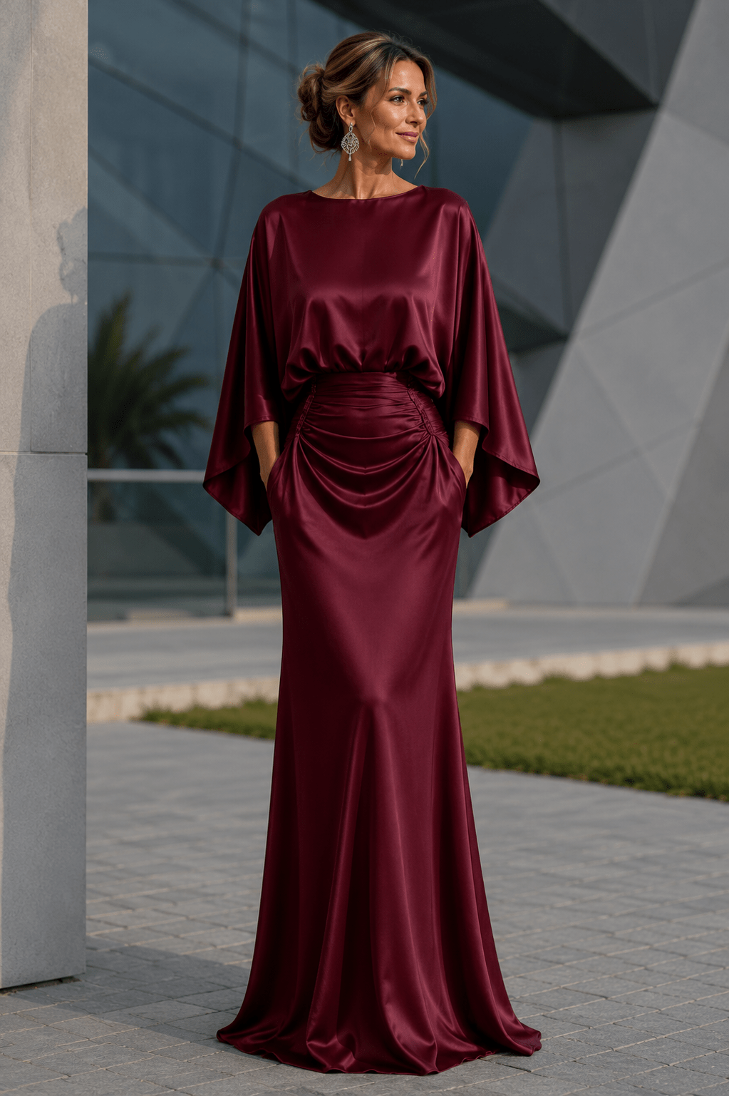 Vestido Éclat largo satinado de invitada