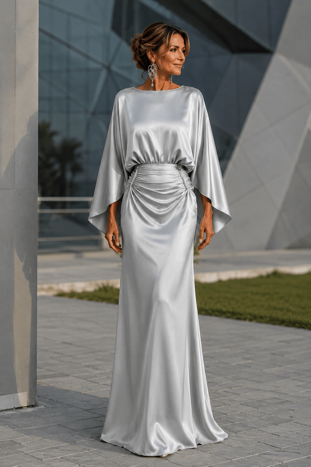 Vestido Éclat largo satinado de invitada