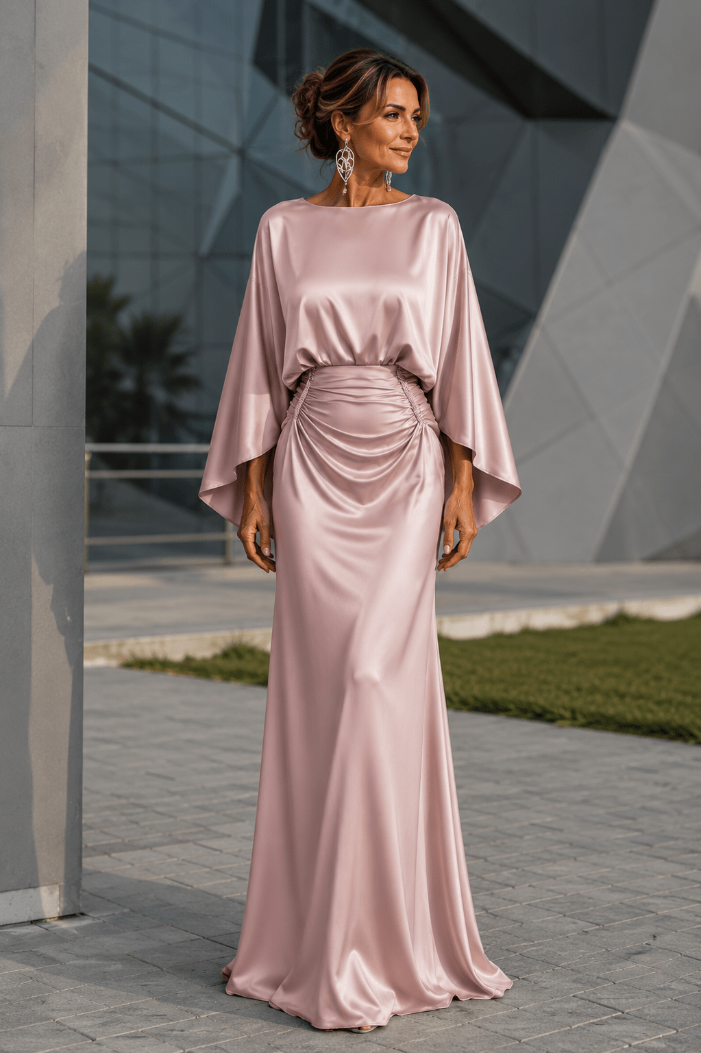 Vestido Éclat largo satinado de invitada