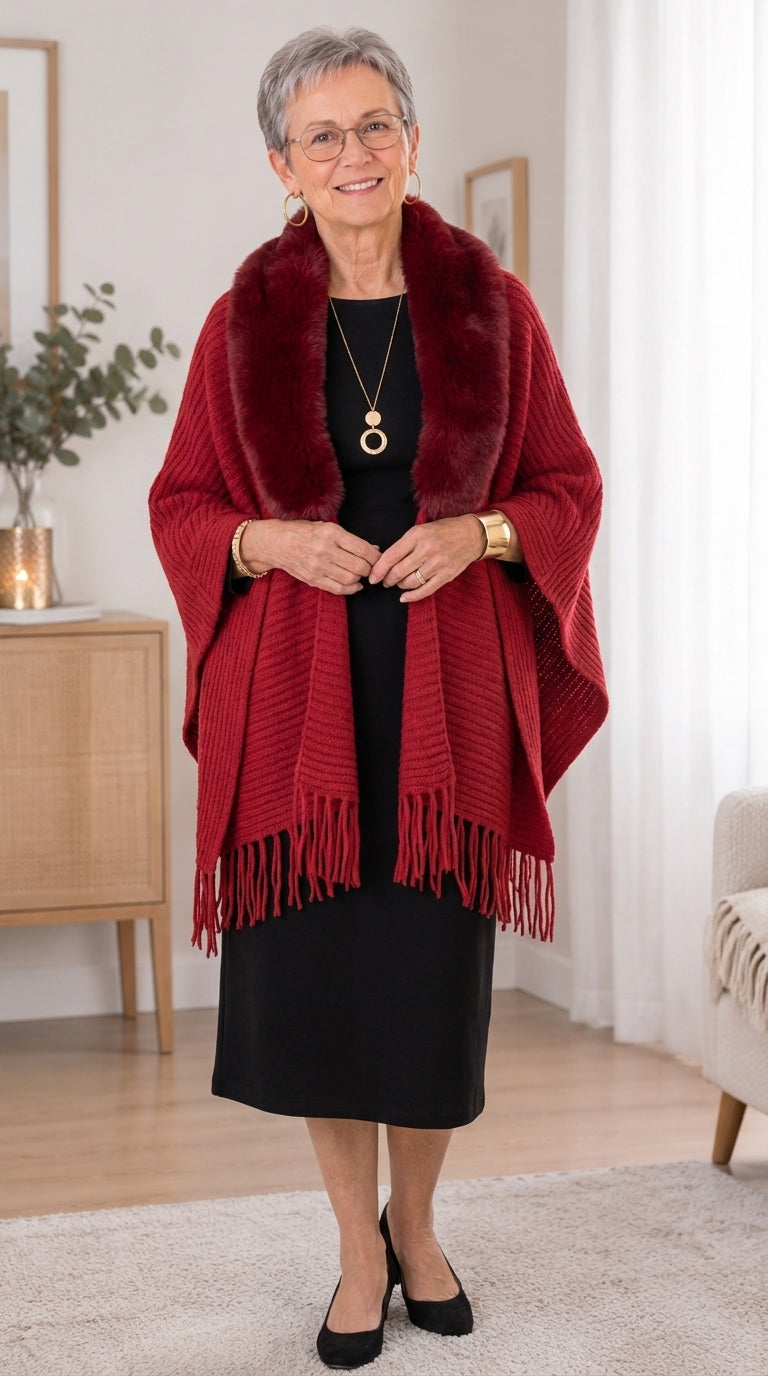 Capa-cárdigan roja