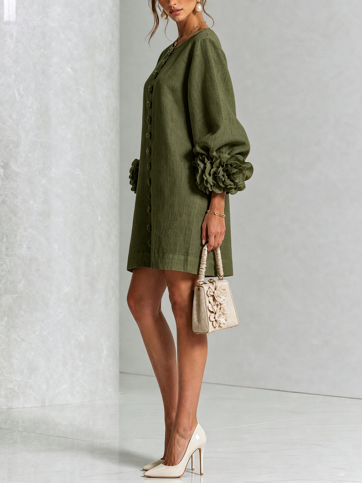 Vestido Valentina oliva