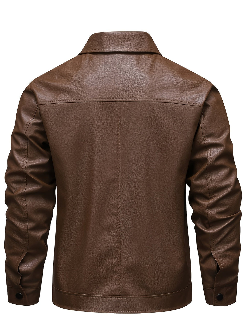 Chaqueta clásica de efecto piel con cremallera
