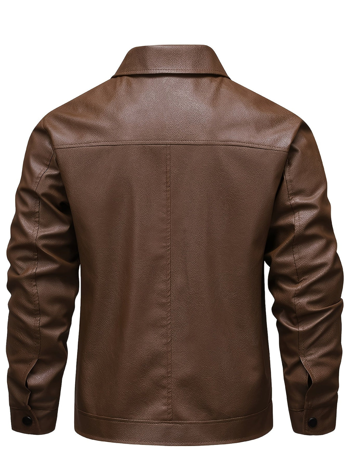 Chaqueta clásica de efecto piel con cremallera