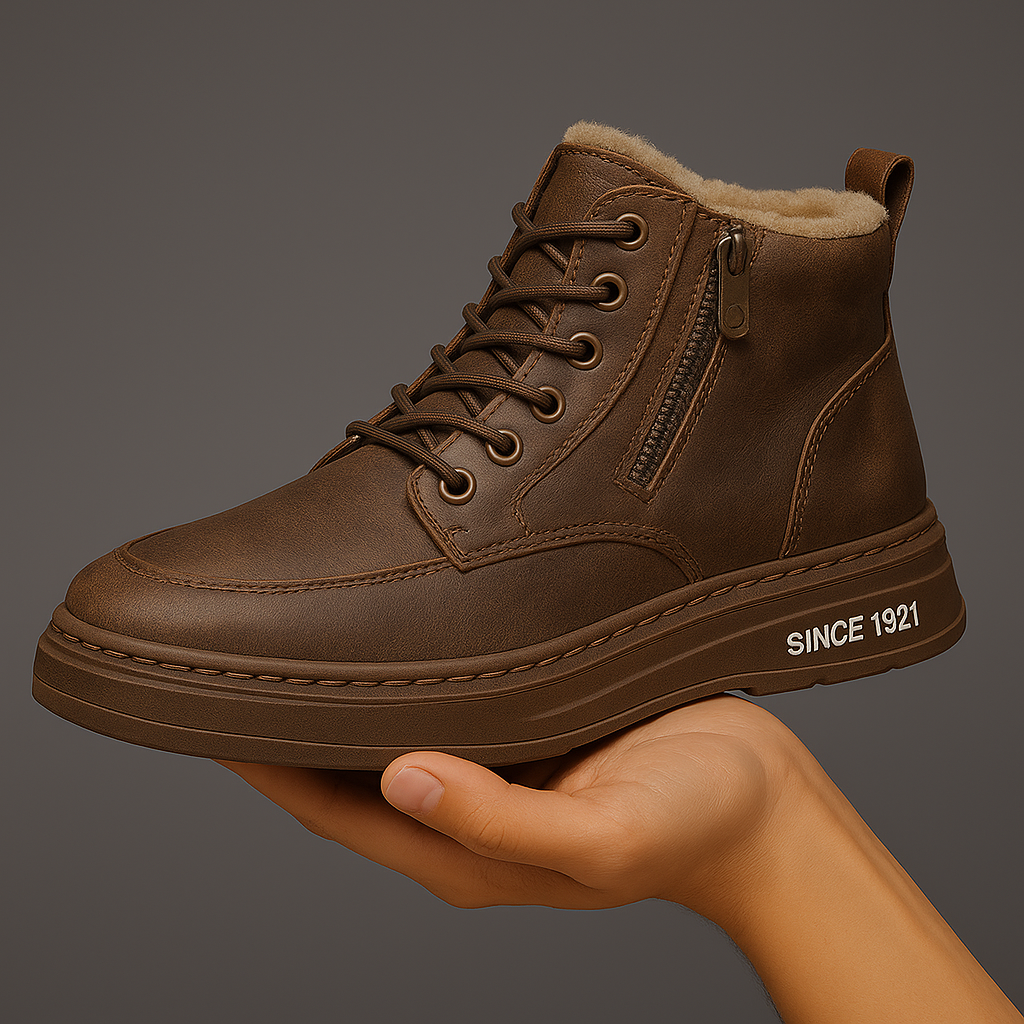 Asher | Botines de cordones forrados de borrego