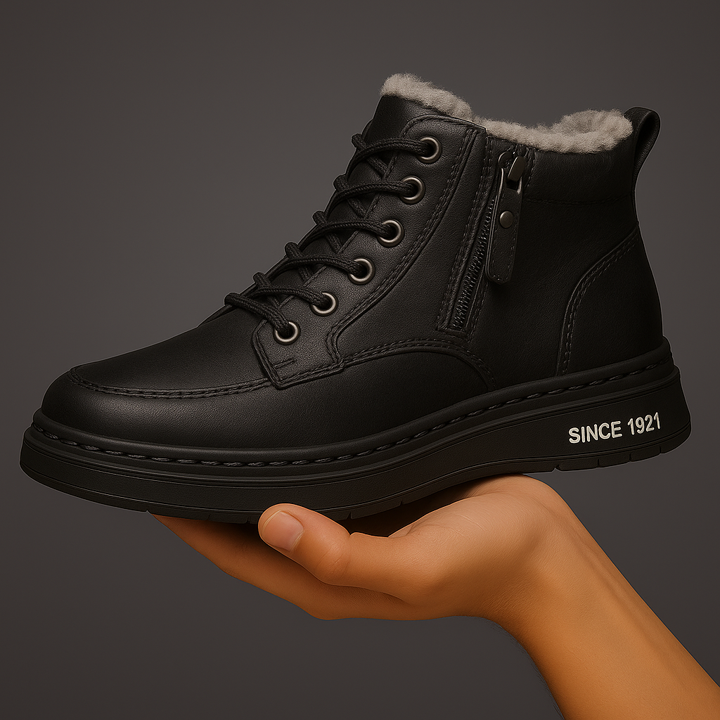 Asher | Botines de cordones forrados de borrego