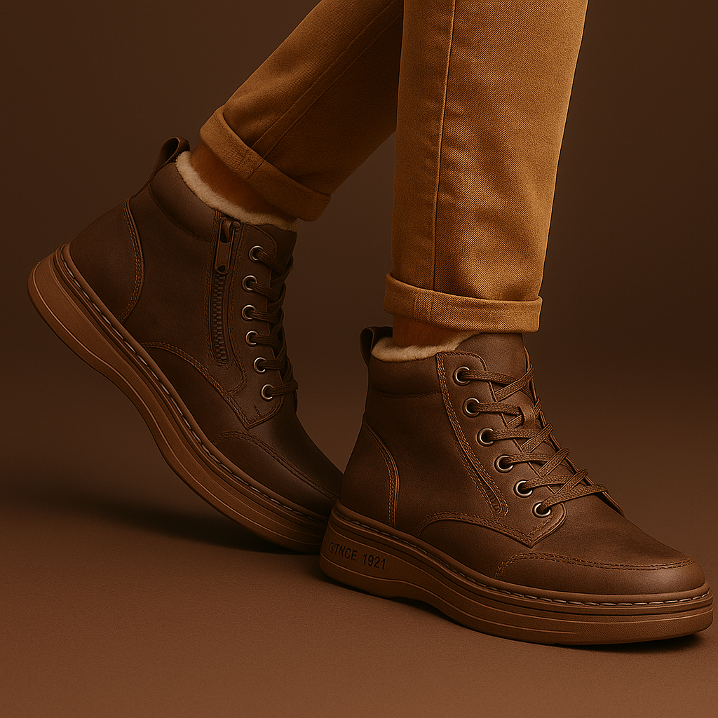 Asher | Botines de cordones forrados de borrego
