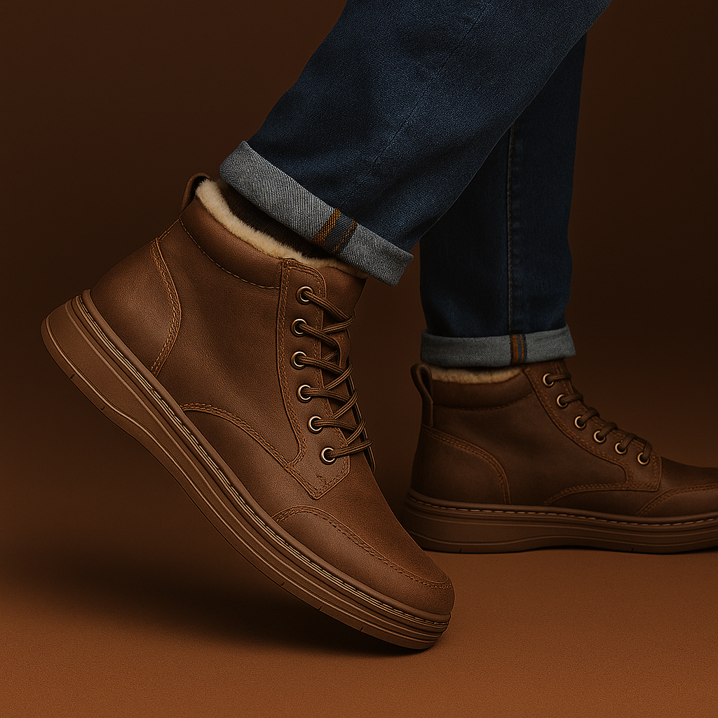 Asher | Botines de cordones forrados de borrego