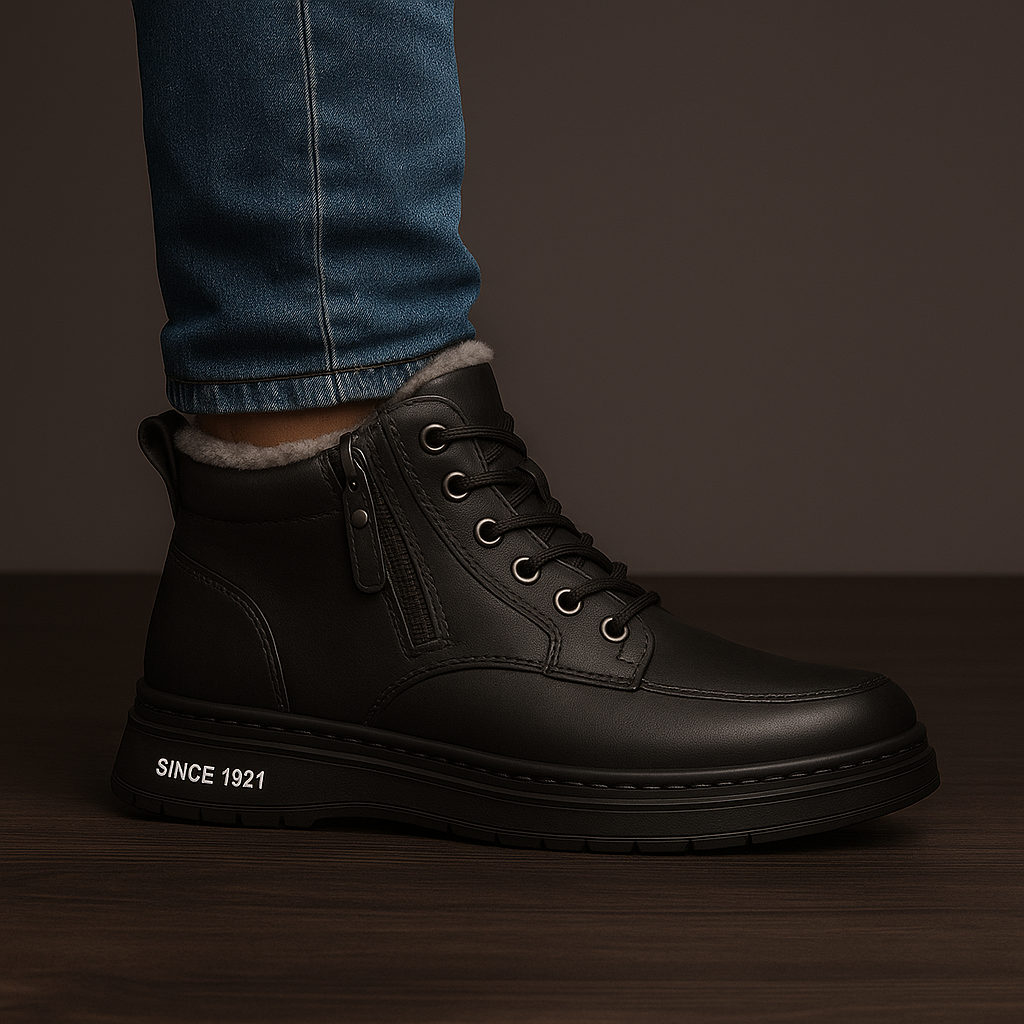 Asher | Botines de cordones forrados de borrego