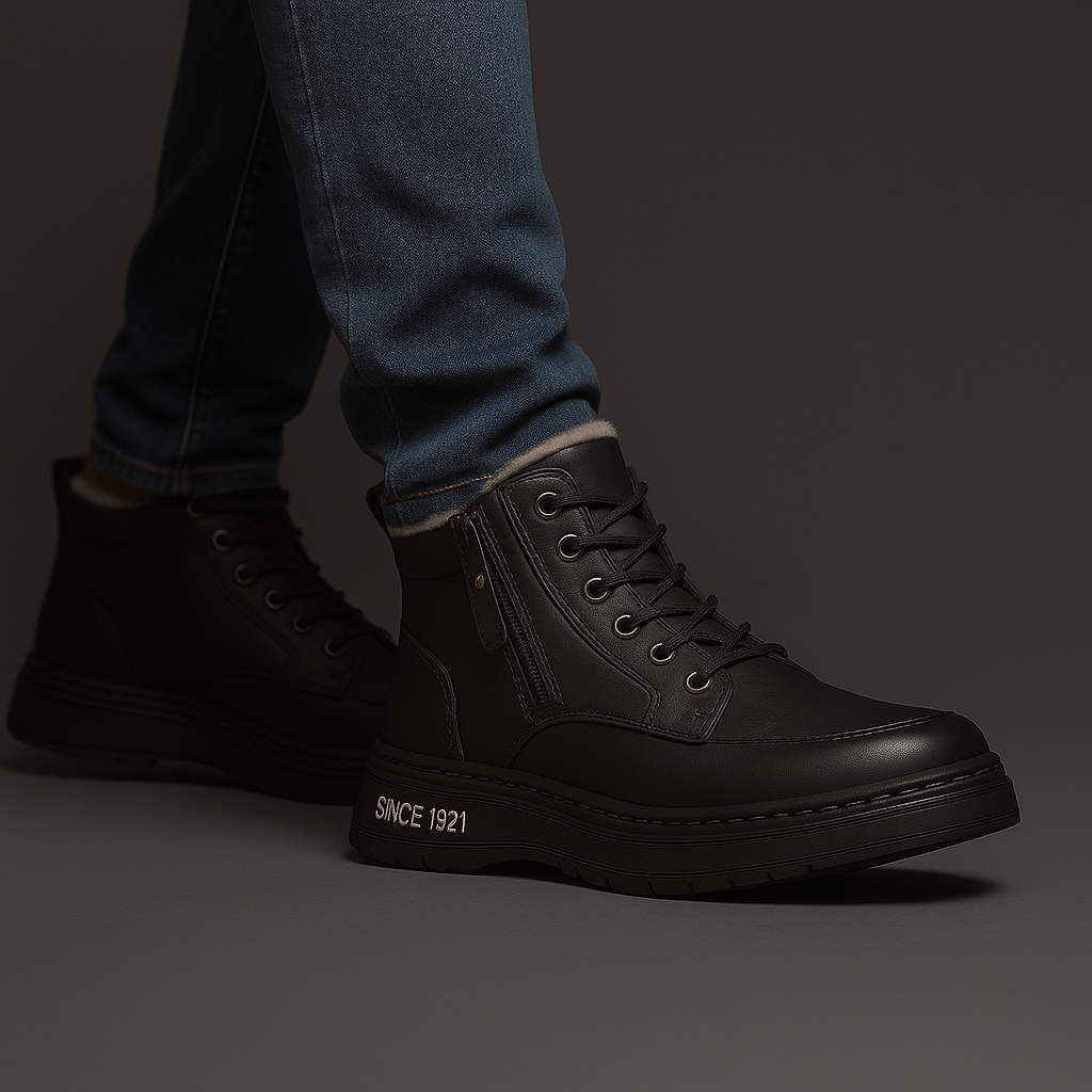 Asher | Botines de cordones forrados de borrego