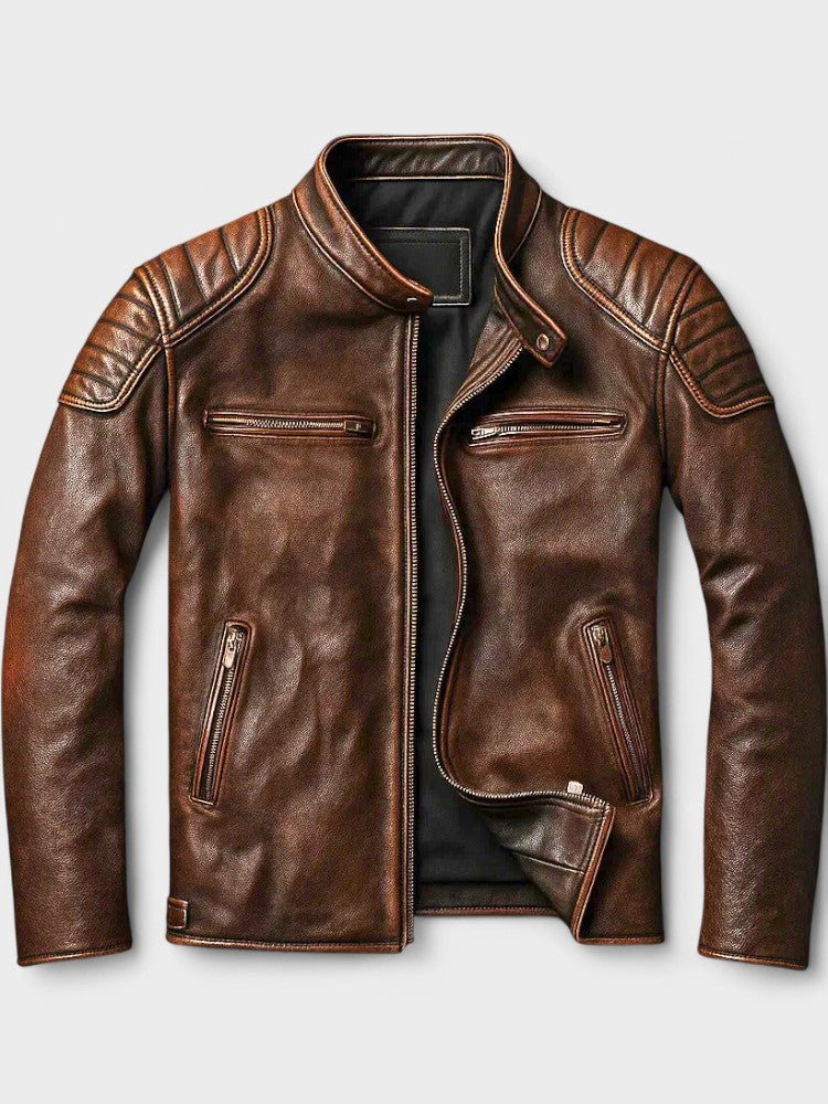 Troels | Chaqueta de piel con refuerzos
