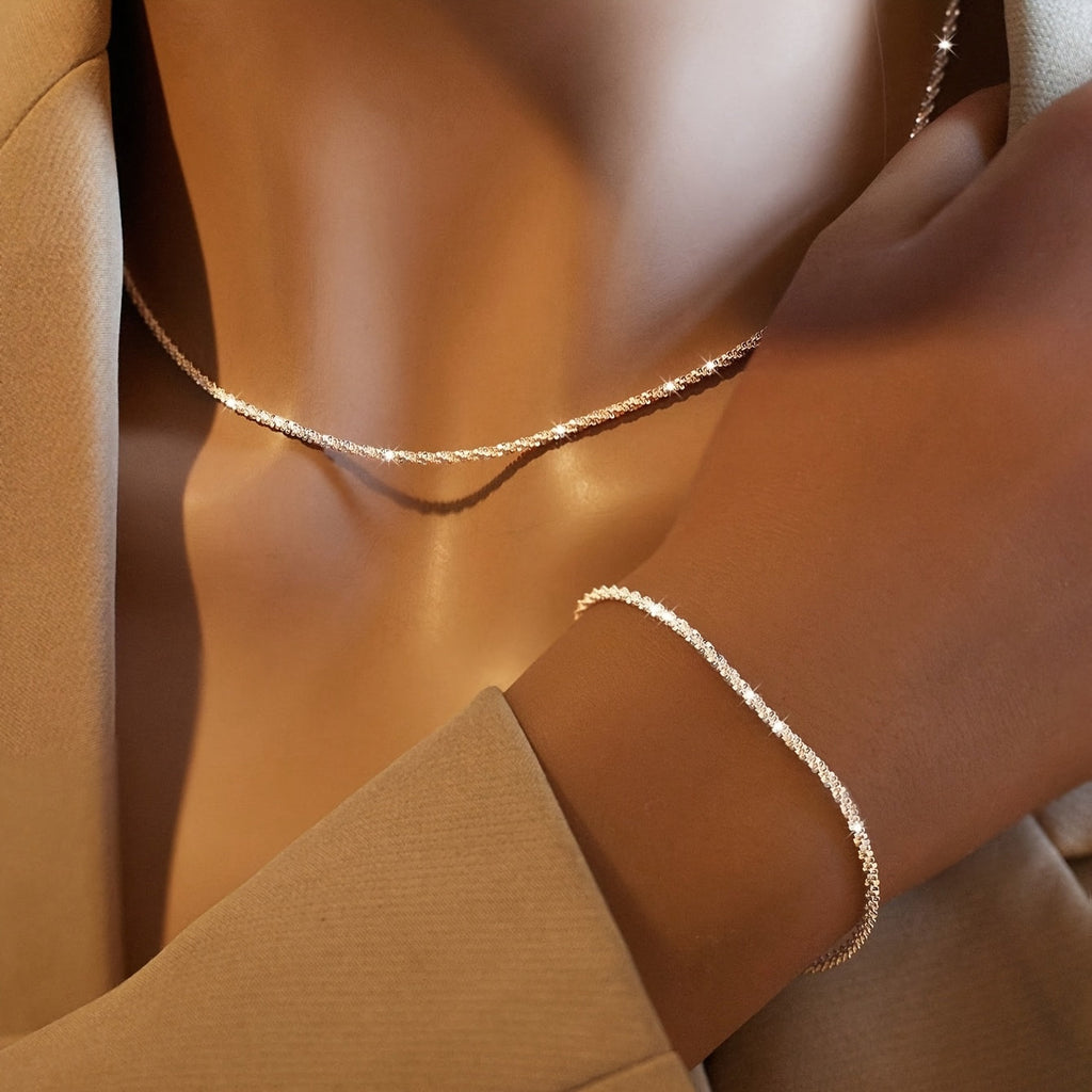 Set collar y pulsera brillante Lucie