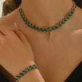 Dúo collar y pulsera cristal verde Émeraude