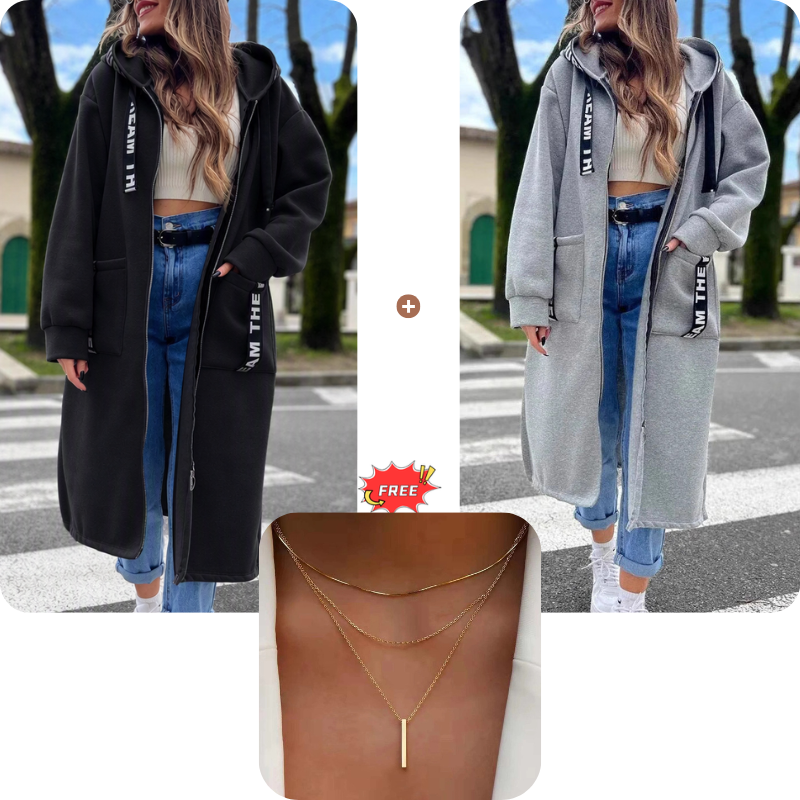 Sudadera larga con capucha para mujer