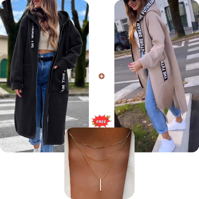 Sudadera larga con capucha para mujer