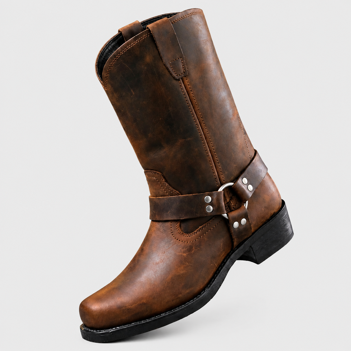 Chester | Botas de piel a media caña con hebillas