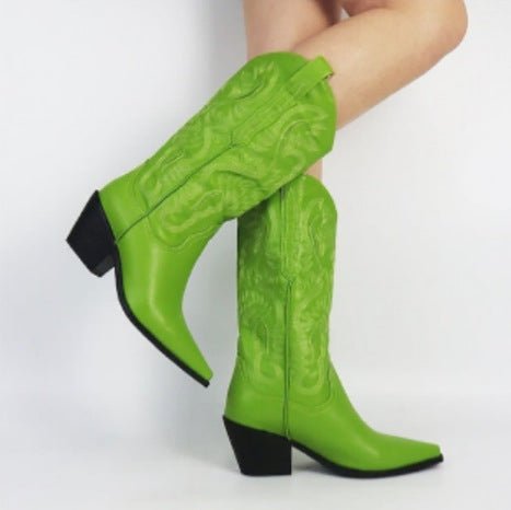 Botas western con punta y tacón grueso