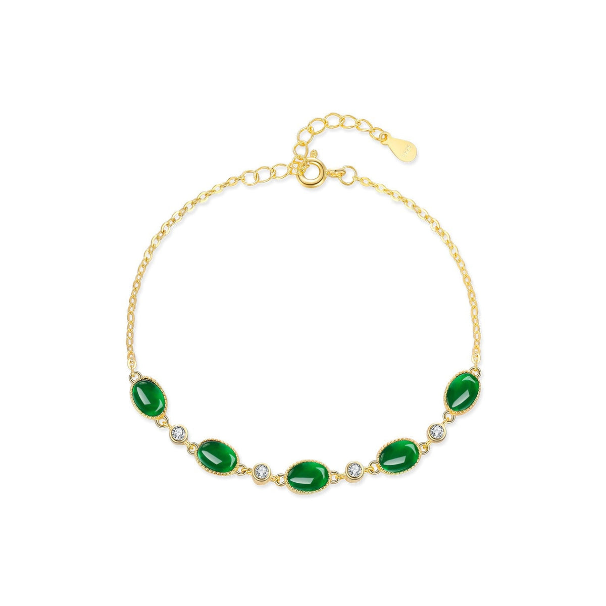 Pulsera vintage verde esmeralda en plata S925
