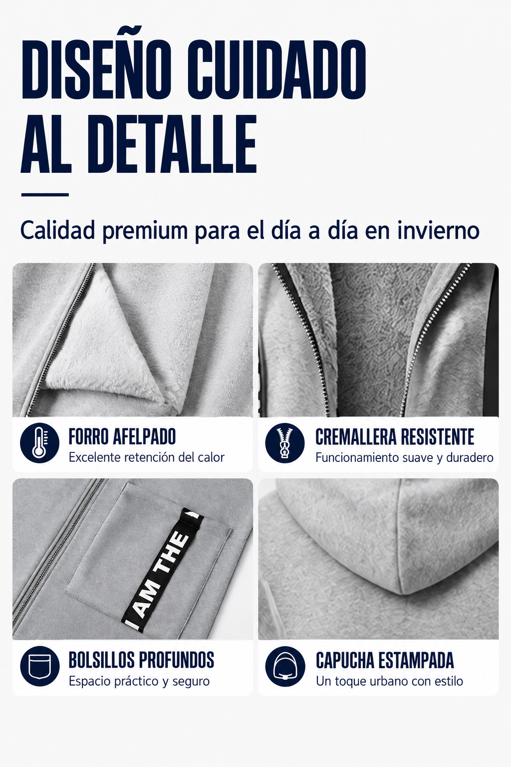 Abrigo sudadera oversize con capucha para mujer