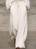 Pantalón ancho retro blanco