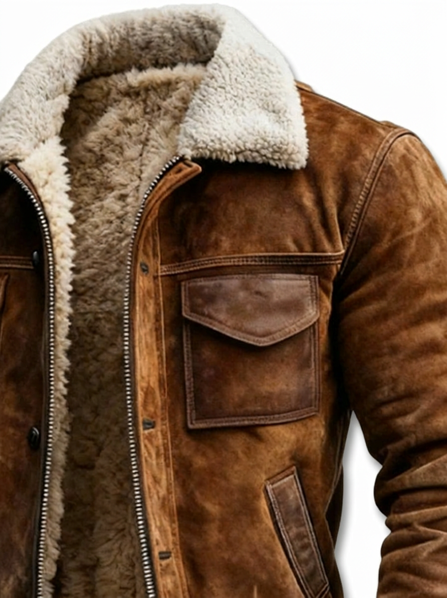 Chaqueta de hombre con forro de borreguito