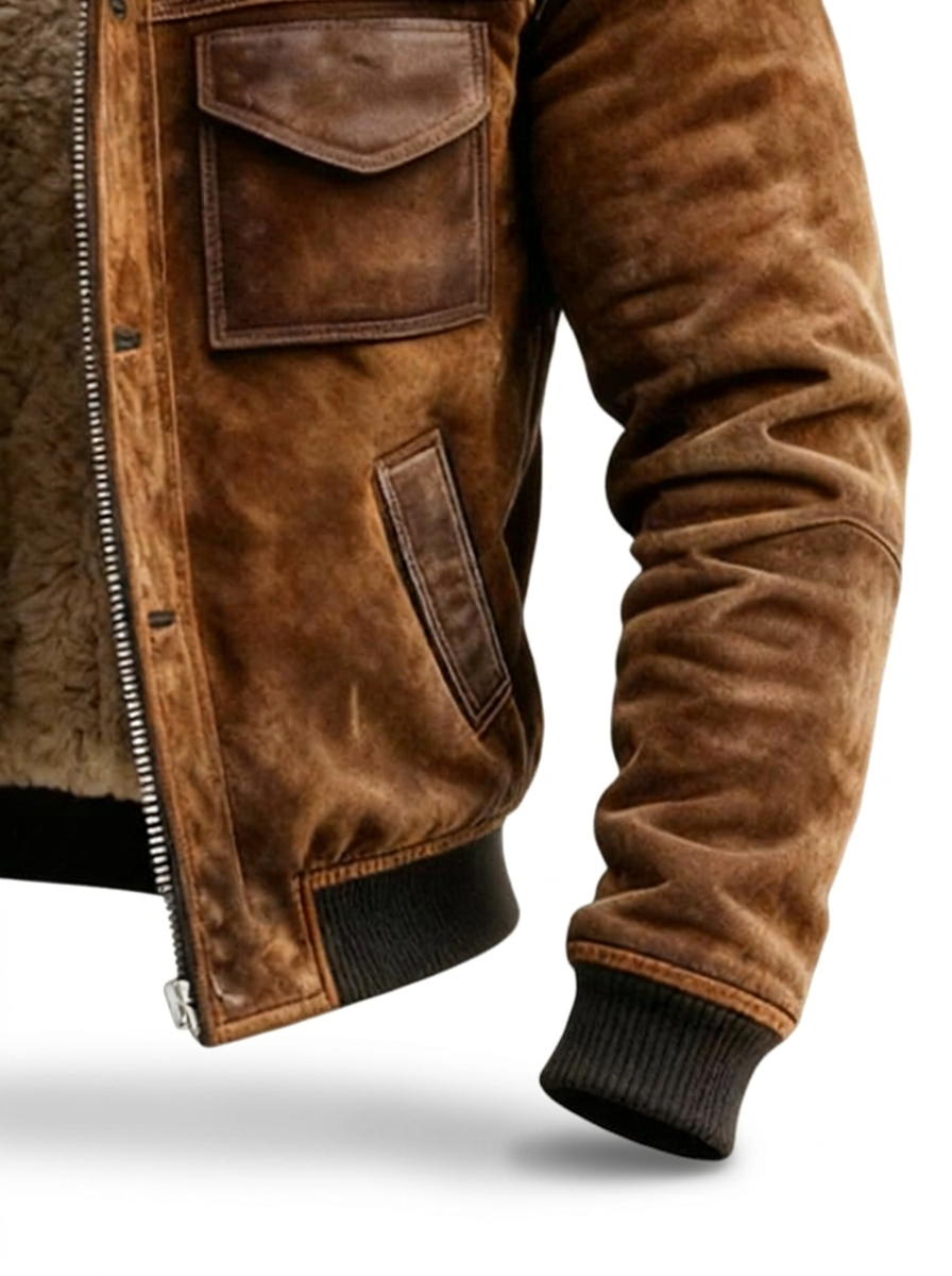Chaqueta de hombre con forro de borreguito