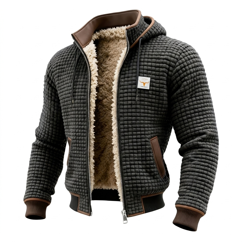 Chaqueta retro de hombre con capucha y cremallera