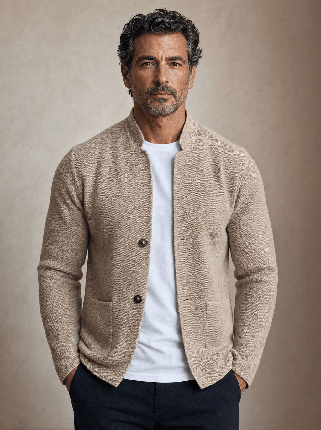 Blazer de punto de alta gama para hombre