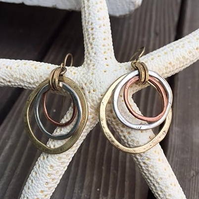 Pendientes vintage bicolor Henriette
