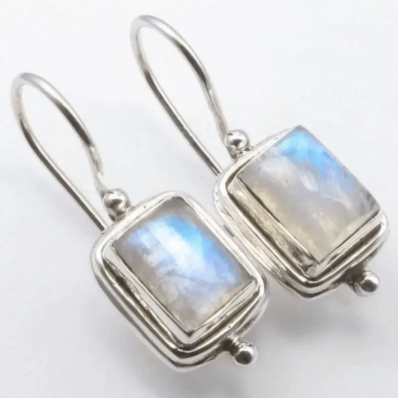 Pendientes piedra luna cuadrados Lucile