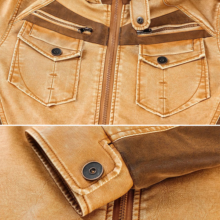 Paolo | Chaqueta de polipiel con capucha extraíble