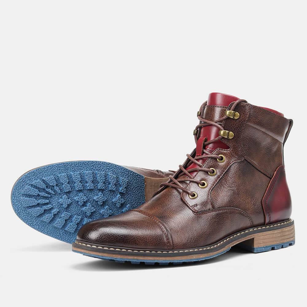 Botines Oxford de piel plena flor