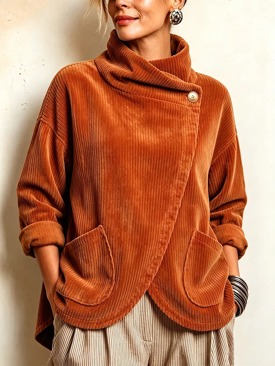 Camisa oversize asimétrica Marlene naranja teja