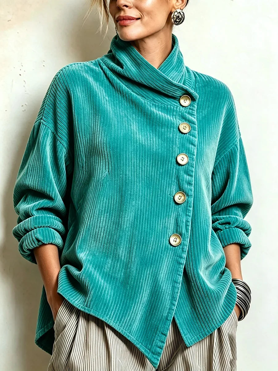 Camisa oversize asimétrica Marlene verde agua