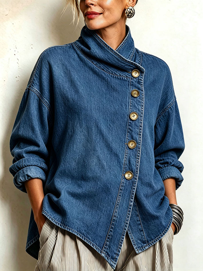 Camisa oversize asimétrica Marlene vaquera