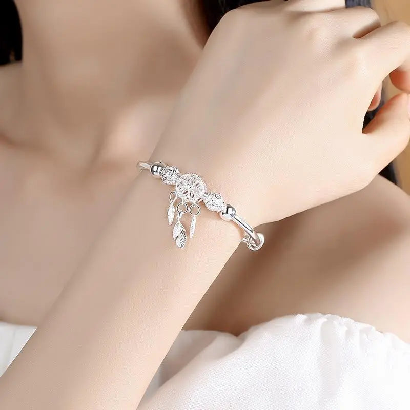 Pulsera atrapasueños plateada Diane