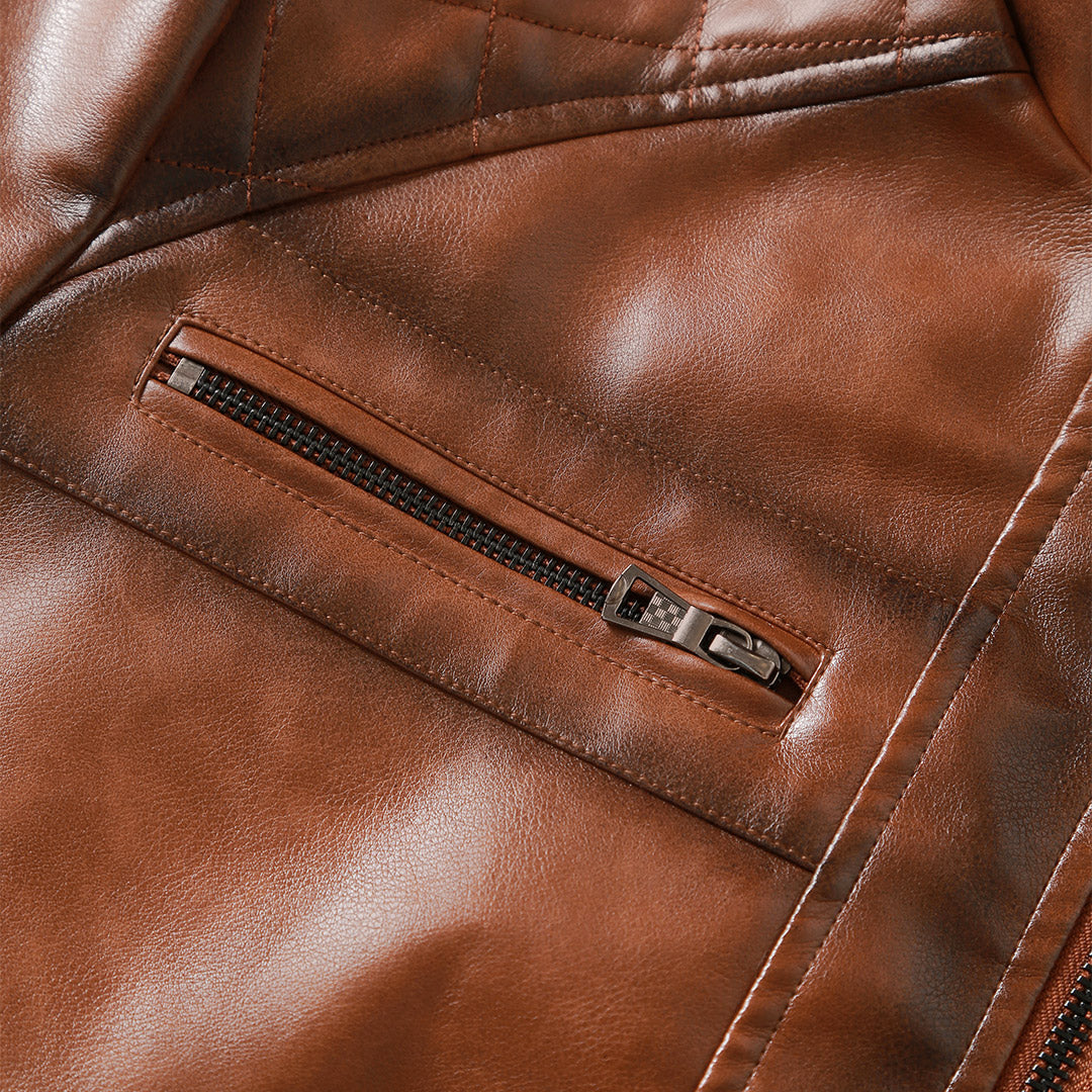 Nico | Chaqueta motera de polipiel bordada