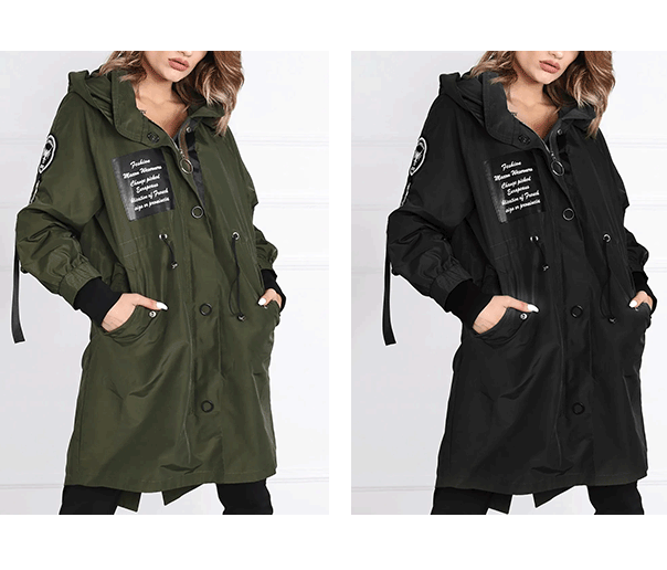 Chaqueta de mujer con capucha y manga larga