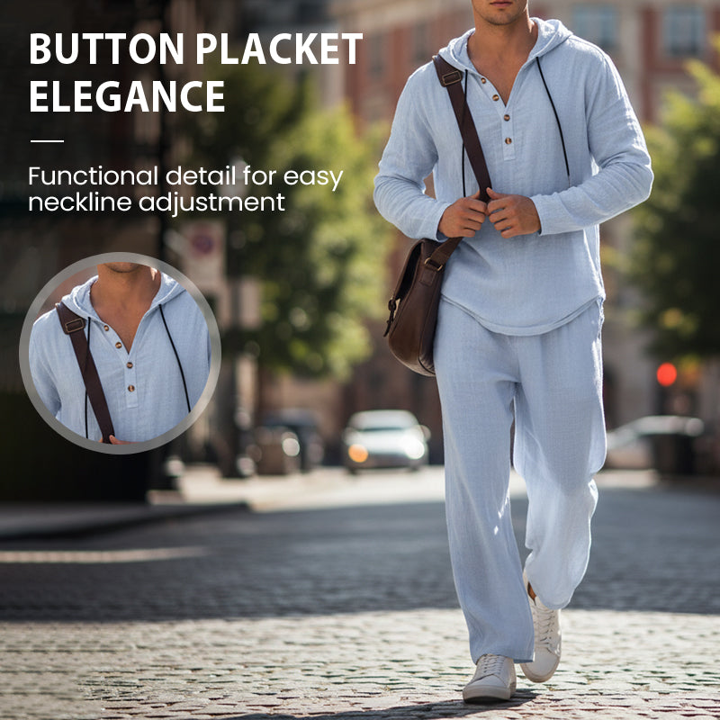 Conjunto de 2 prendas para hombre: sudadera holgada con capucha y pantalón