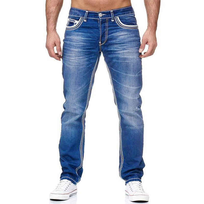 Vaqueros elásticos de hombre con doble costura