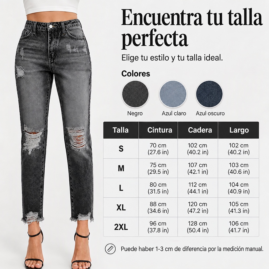 Vaqueros de mujer estilo retro con rotos