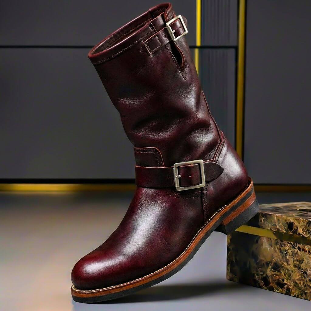 Botas vintage con correa y hebilla