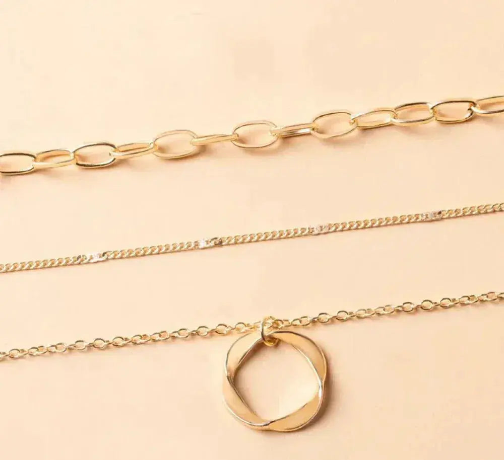 Collar de cadenas superpuestas con colgante Héloïse